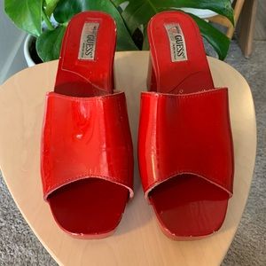 Vintage Guess patent leather/wooden heels